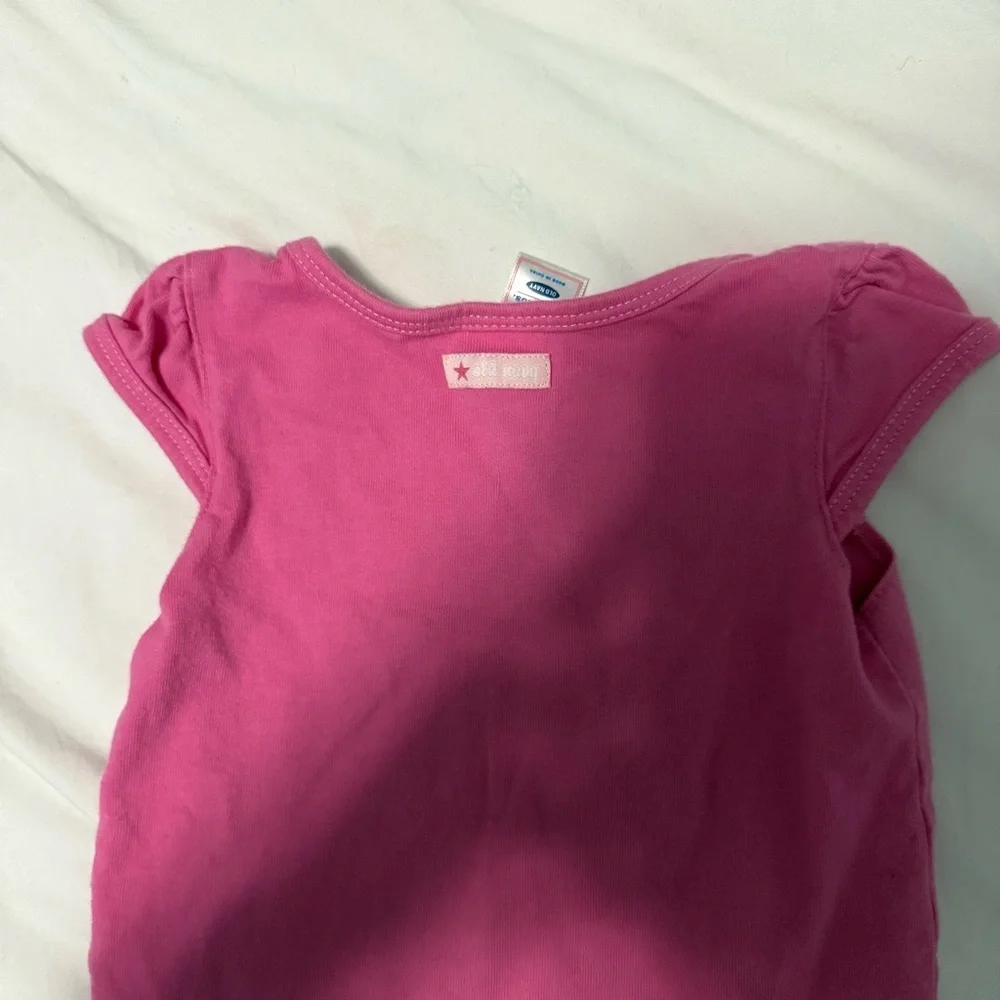 Vintage VTG Y2K 2003 Old Navy Baby Two Piece Pink Onsie Jean Dress Outfit